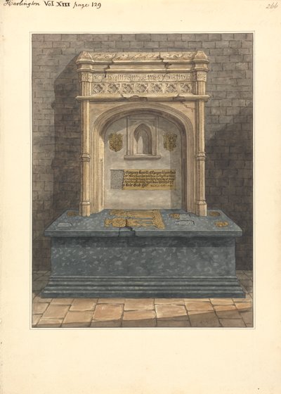 Hrob Gregoryho Lovella a jeho manželky Anny, Harlington Church od Daniel Lysons