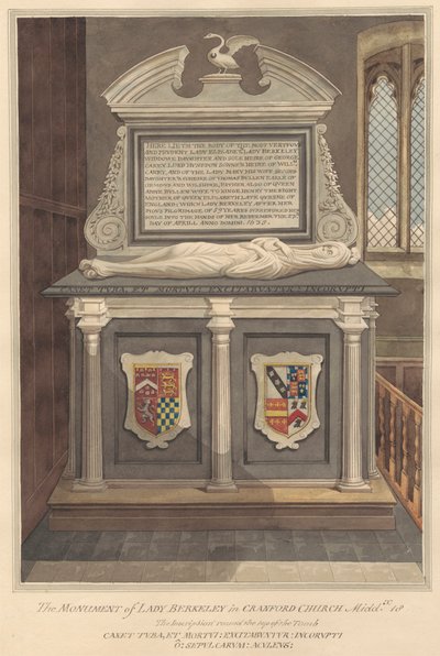 Hrob lady Elizabeth Berkeley z Cranford Church od Daniel Lysons