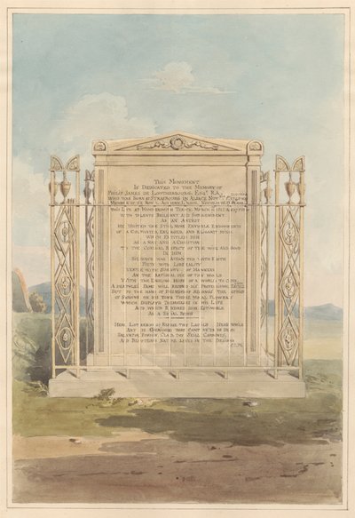 Hrobka Philipa Jamese de Loutherbourg, z hřbitova Chiswick od Daniel Lysons