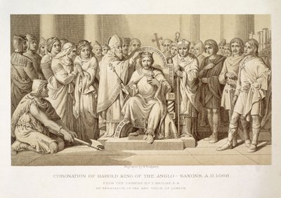 Korunovace Harolda, krále Anglosasů, vyryl W. Ridgeway od Daniel Maclise