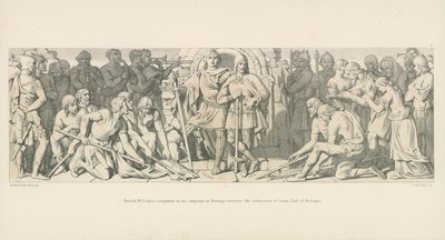 Harold, Williamův společník v jeho tažení v Bretani, obdrží podřízení Conana, hraběte z Bretagne od Daniel Maclise