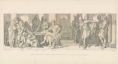Oznámení o Haroldově zajetí Vilémovi Normandskému, který je informován, že Guy z Ponthieu za něj požaduje výkupné. od Daniel Maclise