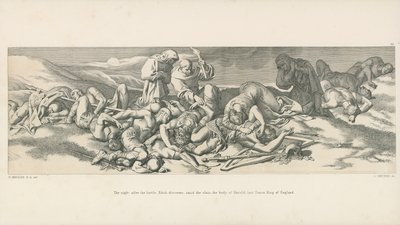 Noc po bitvě; Edith objeví uprostřed zabitých Tělo Harolda, posledního saského krále Anglie od Daniel Maclise