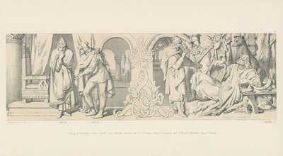 Tostig, který uvažuje o dalším útoku na Harolda, žádá o pomoc Sweyna, krále dánského, a Harolda Hardrada, krále norského. od Daniel Maclise