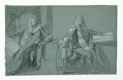 Studie pro Williama Murraye, prvního hraběte z Mansfieldu, 1782-1783 (grafit a černobílá křída na modrošedém papíře) od Daniel Mytens