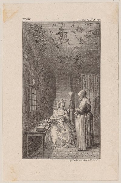 Clarisse ve vězení od Daniel Nikolaus Chodowiecki