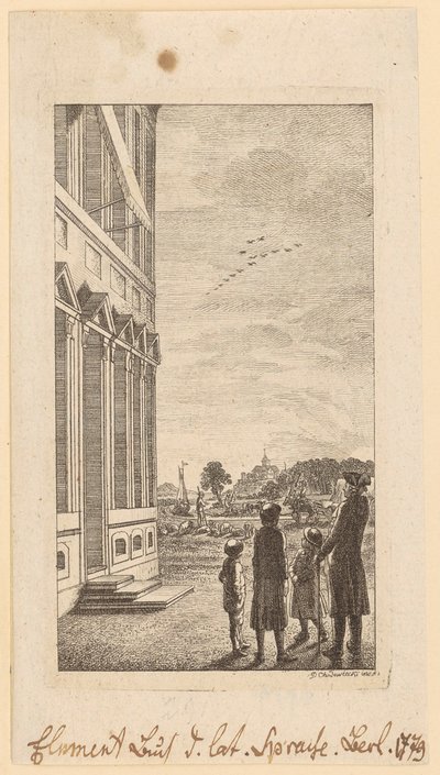 První list z Schulzeho „Úvodu do latinského jazyka“, Berlín 1779 od Daniel Nikolaus Chodowiecki
