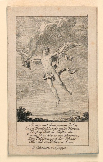 Novoroční přání pro Německo, ilustrace pro "Königl: Grosbrit [anian] genealogický kalendář pro rok 1780 Lauenberg od J.G. Berenberga" od Daniel Nikolaus Chodowiecki