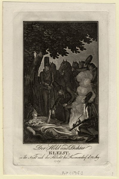 Básník Ewald von Kleist v bitvě u Kunersdorfu, 12. srpna 1759, cca 1759 od Daniel Nikolaus Chodowiecki