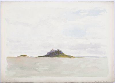 Holy Island Castle, 1893 (tužka a čb na papíře) od Daniel Oliver