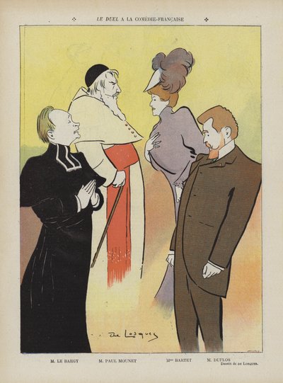 Inscenace hry Le Duel v Comedie-Francaise. Ilustrace k filmu Le Rire od Daniel de Losques