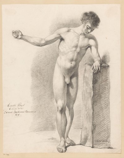 Stojící mužský akt, při pohledu zepředu (1. cena 1818) od Daniël Batavus Voorman