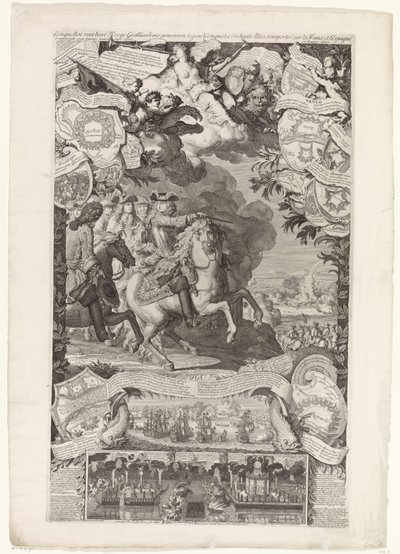 Spojenecké vítězství nad Francouzi a Španěly, 1702 Dobytí jejích Vysokých spojeneckých sil zvítězilo proti Vranckrijcku a Španělsku v roce 1702 / Conquestes des hauts Alliez remportée sur la France et L