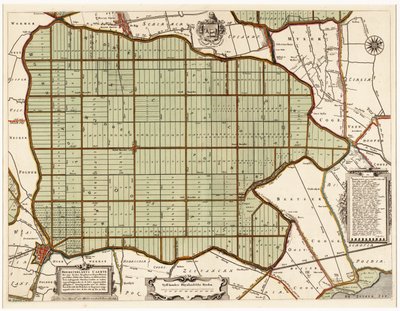 Beemsterlants Caerte, historická mapa Beemster, Nizozemsko od Daniël van Breen