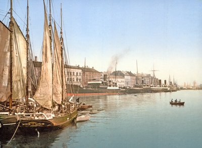 Pohled na Havnegade, Kodaň, hospoda. 1900 od Danish Photographer
