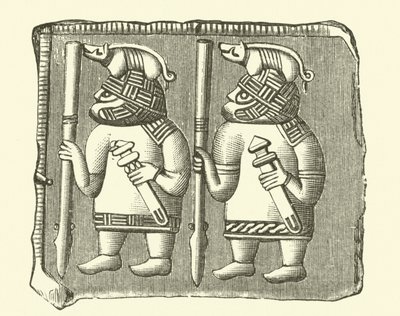 Válečníci z doby Vikingů (rytina) od Danish School