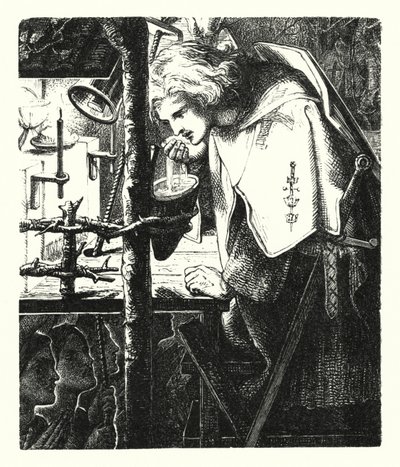 Sir Galahad (rytina) od Dante Gabriel (after) Rossetti