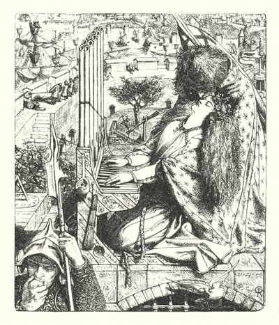 Palác umění (rytina) od Dante Gabriel (after) Rossetti