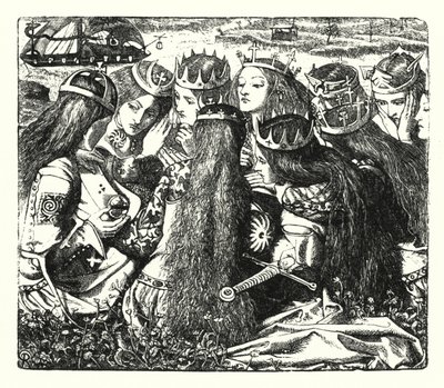 Palác umění (rytina) od Dante Gabriel (after) Rossetti