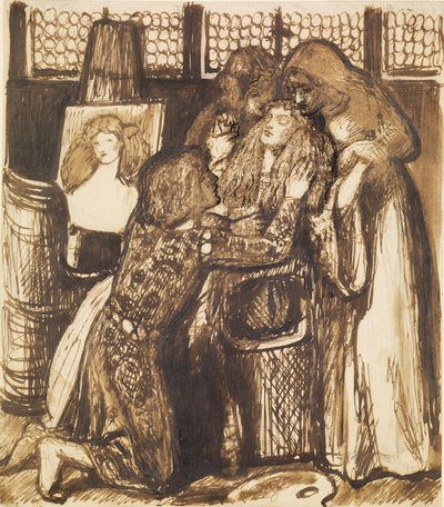 Bonifaziova milenka - kompoziční studie od Dante Gabriel Charles Rossetti