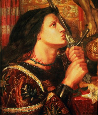 Johanka z Arku líbající meč osvobození, 1863 od Dante Gabriel Charles Rossetti