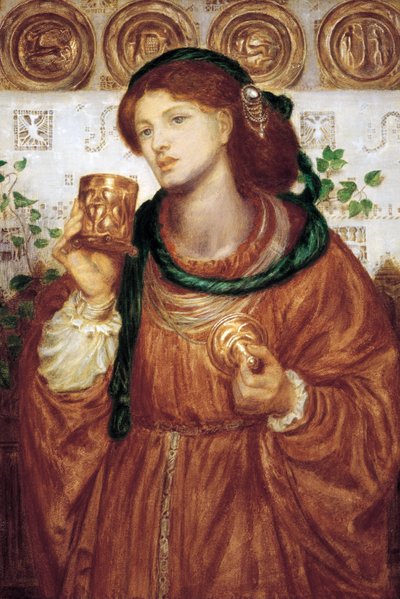 ""Šálek lásky"" Obraz od Dante Gabriela Rossettiho (1828-1882) cca 1867 Rozměr 52,6 x 35,9 cm Galerie umění Jižní Austrálie Adelaide Austrálie od Dante Gabriel Charles Rossetti