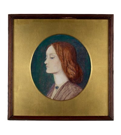 Portrét Elizabeth Siddal vlevo od Dante Gabriel Charles Rossetti