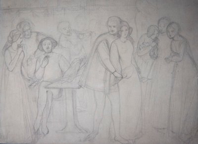 Studie pro Benedicka a Beatrice od Dante Gabriel Charles Rossetti