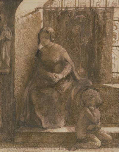 The Sun May Shine A We Be Cold, 1848 (pero a hnědý inkoust na papíře) od Dante Gabriel Charles Rossetti