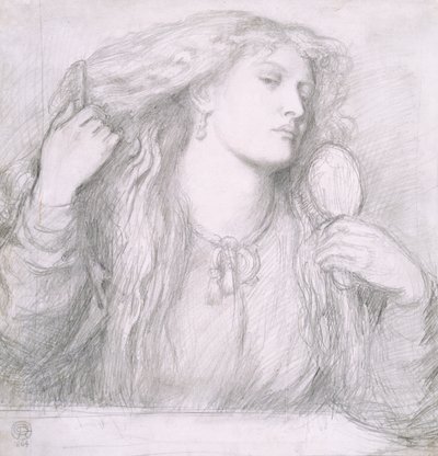 Žena, která si češe vlasy, Fanny Cornforth od Dante Gabriel Charles Rossetti