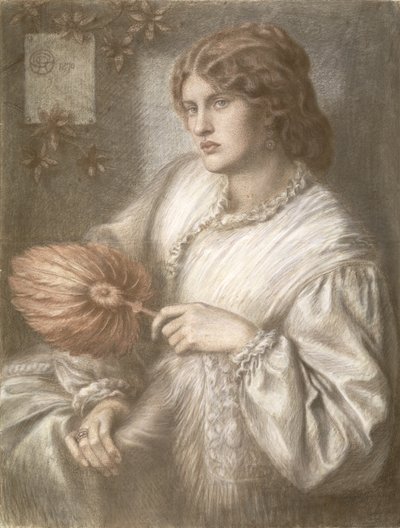 Žena s ventilátorem, 1870 od Dante Gabriel Charles Rossetti