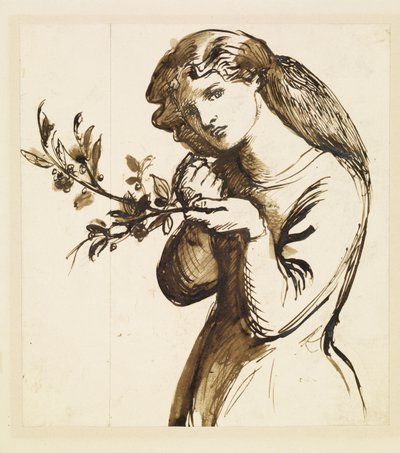 Žena - Studie dívky pojídající třešně od Dante Gabriel Rossetti