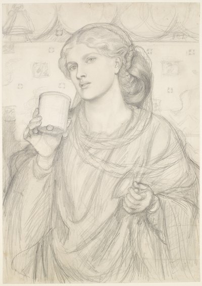 The Loving Cup - kompoziční studie od Dante Gabriel Rossetti