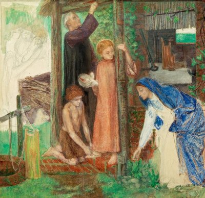 Pesach ve Svaté rodině od Dante Gabriel Charles Rossetti