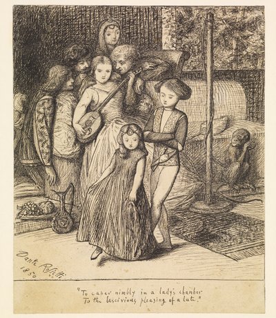 Čile tančit v komnatě dámy při smyslném potěšení loutny od Dante Gabriel Rossetti