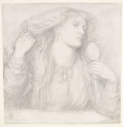 Žena si češe vlasy, Fanny Cornforthová od Dante Gabriel Rossetti