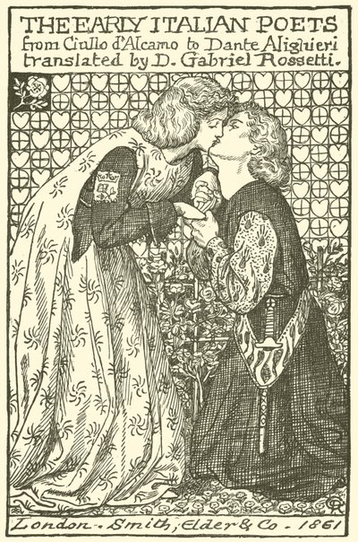 Raní italští básníci, návrh titulní strany od Dante Gabriel Charles Rossetti