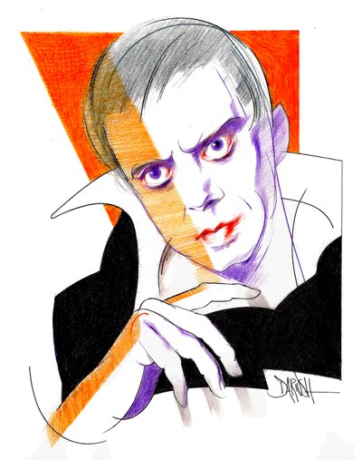 Carmelo Bene (digitální kresba barevnou tužkou) od Dariush Radpour