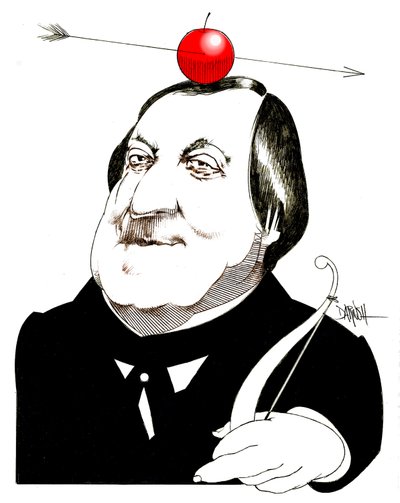 Gioachino Rossini, 2024 (digitální kresba barevnou tužkou) od Dariush Radpour