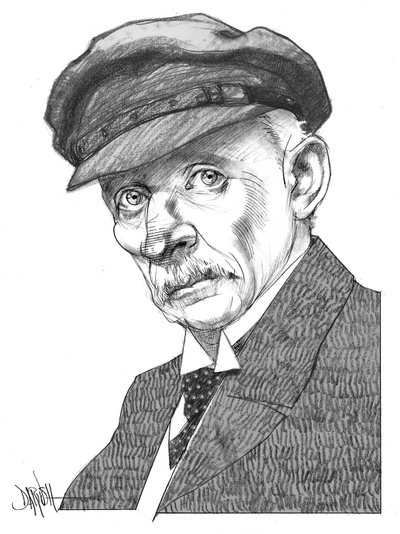 Gustav Meyrink, 2024 (digitální kresba barevnou tužkou) od Dariush Radpour