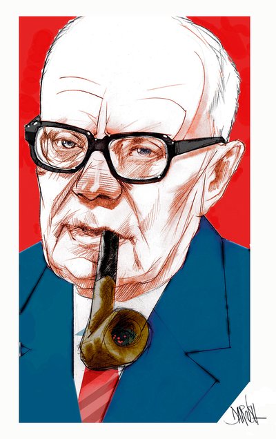 Sandro Pertini, 2022 (digitální kresba barevnou tužkou) od Dariush Radpour
