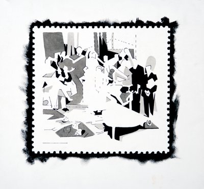 Svátek Pána (studie známky), 2019 (tuš na papíře) od Darren Coffield