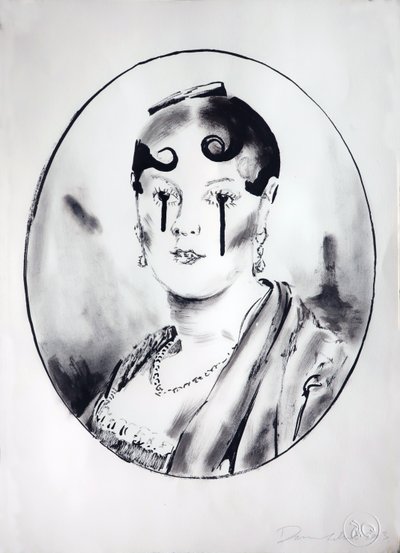 Ingre Girl 4, 2003 (tuš na papíře) od Darren Coffield