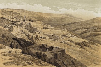 Klášter Terra Santa, Nazareth (barva litho) od David (after) Roberts