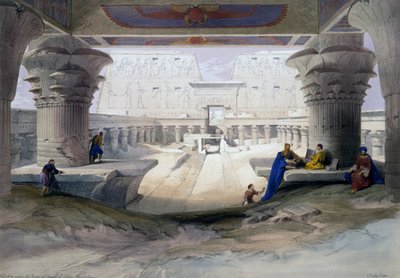 Chrám Edfu, rytina z kresby Davida Robertse (1796-1864), z Egypta a Núbie od David (after) Roberts