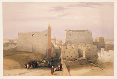 Egypt, vchod do chrámu Luxor, rytina podle kresby Davida Robertse od David (after) Roberts