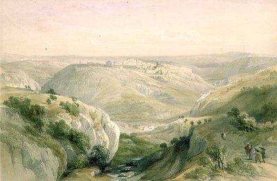 Jeruzalém z jihu, 12. dubna 1839, deska 10 ze svazku I „Svaté země“, vyrytý hospodou Louisem Haghem (1806-85). 1842 (litho) od David (after) Roberts