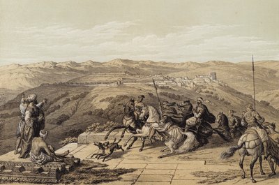 Sebaste, starověké Samaří (barevné lito) od David (after) Roberts