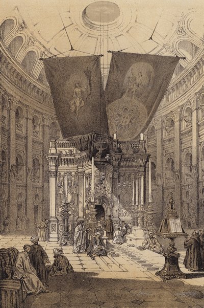 Svatyně Božího hrobu (barva lito) od David (after) Roberts