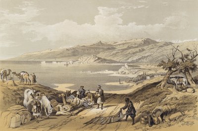 Sidon při pohledu na Libanon (barva litho) od David (after) Roberts